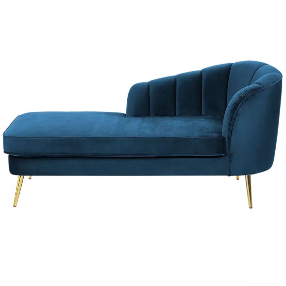 Chaiselongue Aus Samtstoff Klassisch Allier Unisex Dunkelblau ONE SIZE
