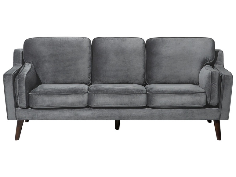 Beliani 3-Sitzer Sofa Polsterbezug dunkelgrau LOKKA