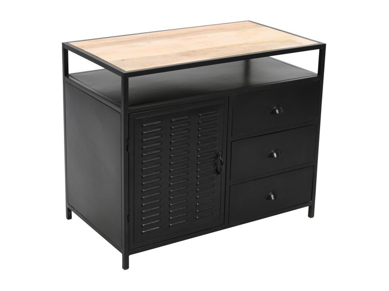 Waschbeckenunterschrank - 95 cm - Metall - Schwarz - ERIDANI Waschbeckenunterschrank - 95 cm - Metall - Schwarz - ERIDANI
