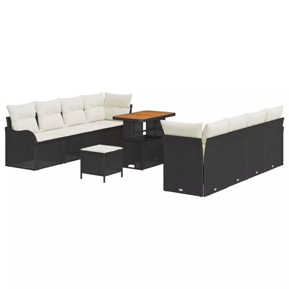 VidaXL - Garten-sofa poly-rattan, One Size, Schwarz