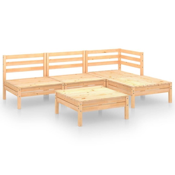 vidaXL 5-tlg. Garten-Lounge-Set Kiefer Massivholz