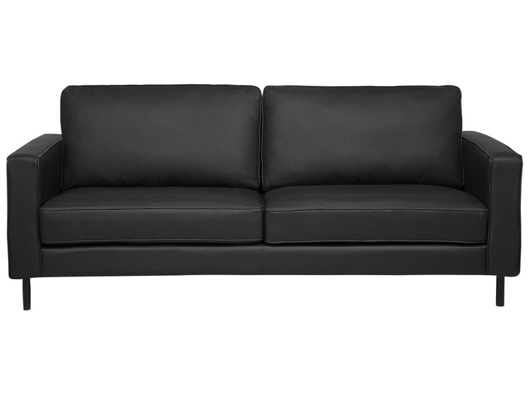 Beliani Sofa Leder schwarz SAVALEN