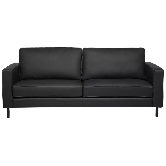 Beliani Sofa Leder schwarz SAVALEN