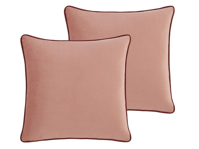 Kopfkissen 2er-Set - 45 x 45 cm - Rosa mit bordeauxem Ziernaht - HANKO Kopfkissen 2er-Set - 45 x 45 cm - Rosa mit bordeauxem Ziernaht - HANKO
