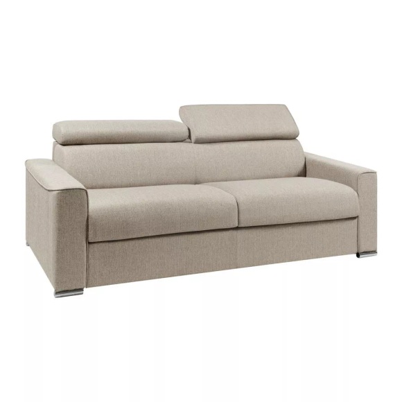 LINEA SOFA - Schlafsofa 4-Sitzer - Liegefläche: 160 cm - Matratzenhöhe: 22 cm mit Memory Schaum - Stoff - Beige - VIZIR, One Size