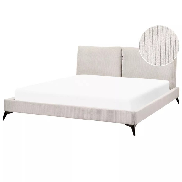 Bett mit Lattenrost aus Cord Klassisch MELLE Bett mit Lattenrost aus Cord Klassisch MELLE