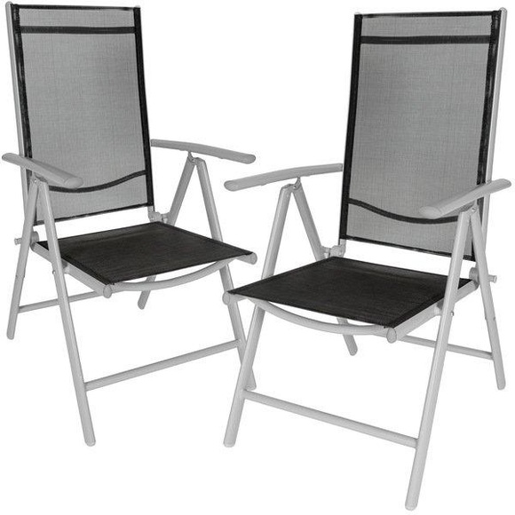 2 Aluminium Gartenstühle Unisex Silber