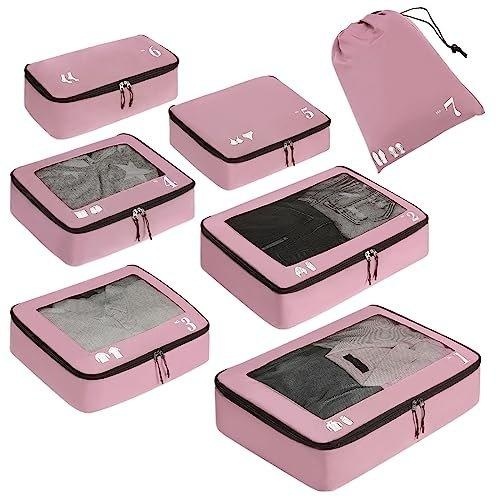 Koffer-organisator, Packwürfel, 7-teiliges Koffer-organisator-set, Packwürfel, Pet Recycled Packsäcke Für Koffer, Koffer-organisator Für Rucksack, Schuhsack, Kleidersäcke Für Koffer Unisex Multicolor ONE SIZE