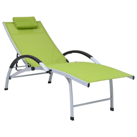 vidaXL Sonnenliege Aluminium Textilene Grün