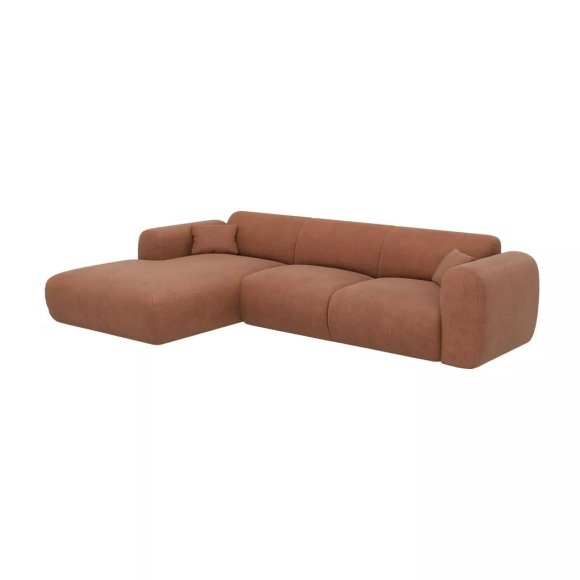 Großes Ecksofa - Ecke links - Strukturstoff - Terracotta - POGNI von Großes Ecksofa - Ecke links - Strukturstoff - Terracotta - POGNI von Maison Céphy