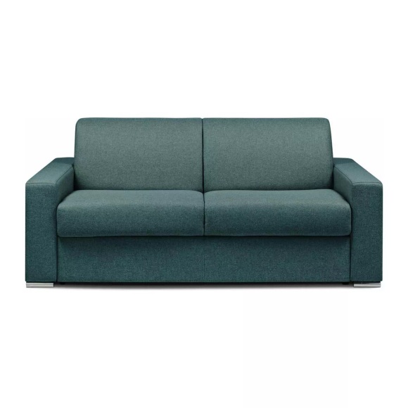 LINEA SOFA - Schlafsofa mit Matratze 3-Sitzer Stoff - Blau - Liegefläche mit Lattenrost: 140 cm - Matratzenhöhe: 16 cm mit Memory Schaum - CALITO, One Size
