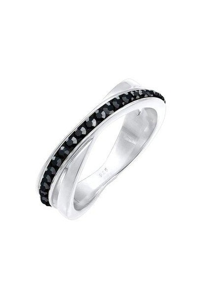 Ring Wickelring Zart Basic Kristalle Damen Silber 54mm