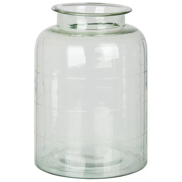 Beliani Blumenvase Glas hellgrün 35 cm VINDALOO Vase