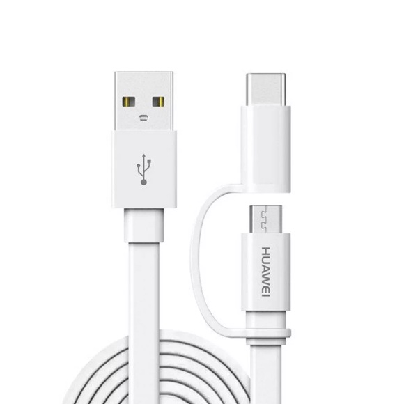 HUAWEI AP55S Handy Adapterkabel 2 in1 Daten-/ Ladekabel Micro-USB mit USB-C™ Adapter 1.5 m Weiß