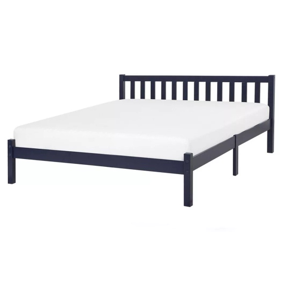 Beliani Holzbett marineblau Lattenrost 160 x 200 cm FLORAC