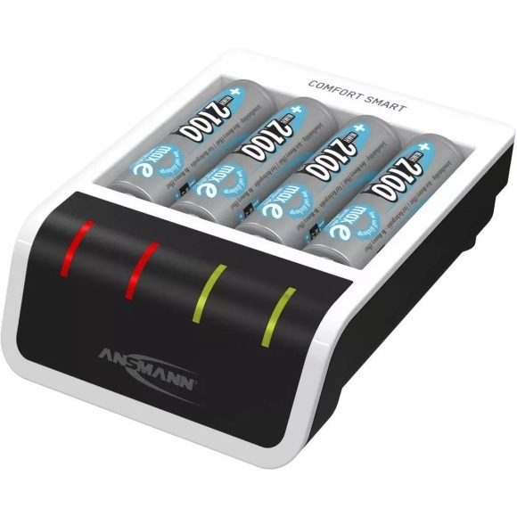 Ansmann Comfort Smart Rundzellen-Ladegerät inkl. Akkus NiMH Micro (AAA), Mignon (AA)