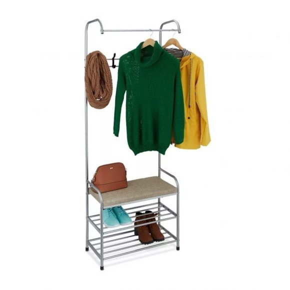 B2X - Kleiderbügel mit Schuhablage und Sitzbank, 31X62CM