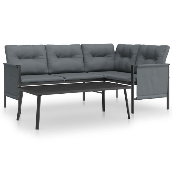 vidaXL 2-tlg. Garten-Lounge-Set Anthrazit Stahl