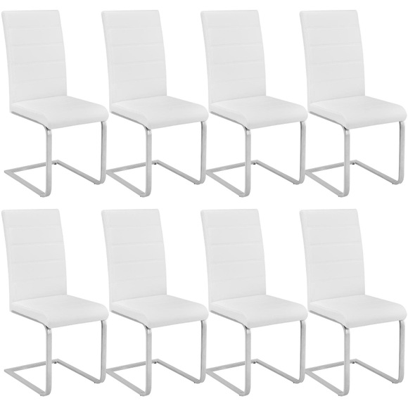 8 Esszimmerstühle Schwingstühle - weiss