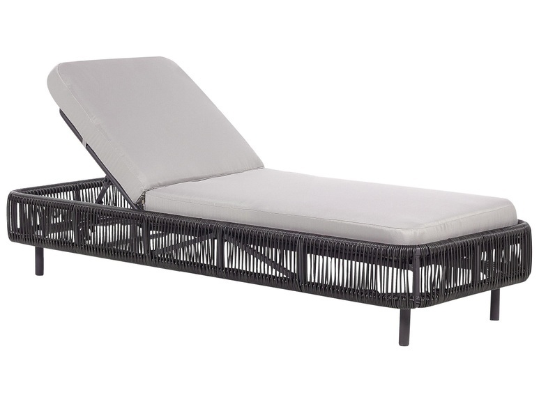 Gartenliege mit Auflage aus PE Rattan Modern OSINI Gartenliege mit Auflage aus PE Rattan Modern OSINI