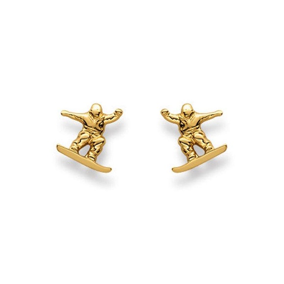 Ohrstecker Snowboard Gelbgold 750, 10x9mm Damen Gelbgold ONE SIZE