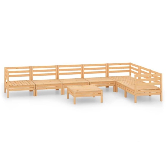 vidaXL 8-tlg. Garten-Lounge-Set Massivholz Kiefer