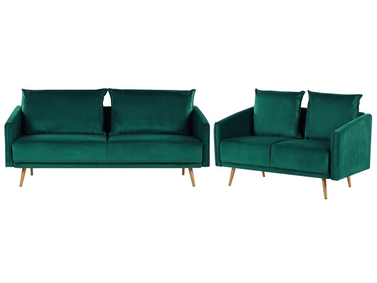 Wohnzimmer Set aus Samtstoff Glamourös MAURA Wohnzimmer Set aus Samtstoff Glamourös MAURA