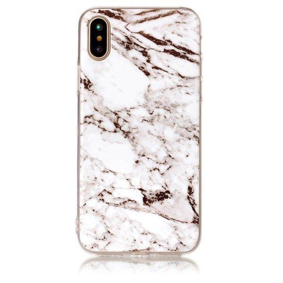 iPhone Xs / X - Softes Silikon Gummi Case white Marble
