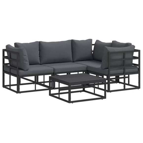VidaXL - Garten-sofa aluminium, One Size, Schwarz