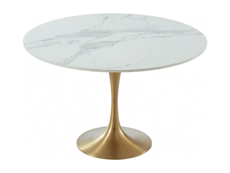 Esstisch rund Marmor Metall Goldfarben NORAH Esstisch rund Marmor Metall Goldfarben NORAH