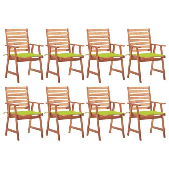 vidaXL Garten-Essstühle 8 Stk. mit Kissen Massivholz Akazie