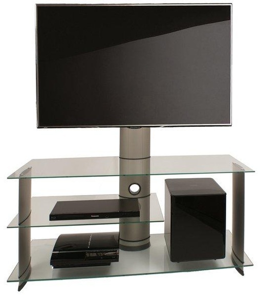 TV Möbel Fernsehschrank Rack Fernseh Subwoofer Alu Glas Tisch Bulmo Silber TV Möbel Fernsehschrank Rack Fernseh Subwoofer Alu Glas Tisch Bulmo Silber