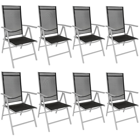 8 Aluminium Gartenstühle Unisex Silber