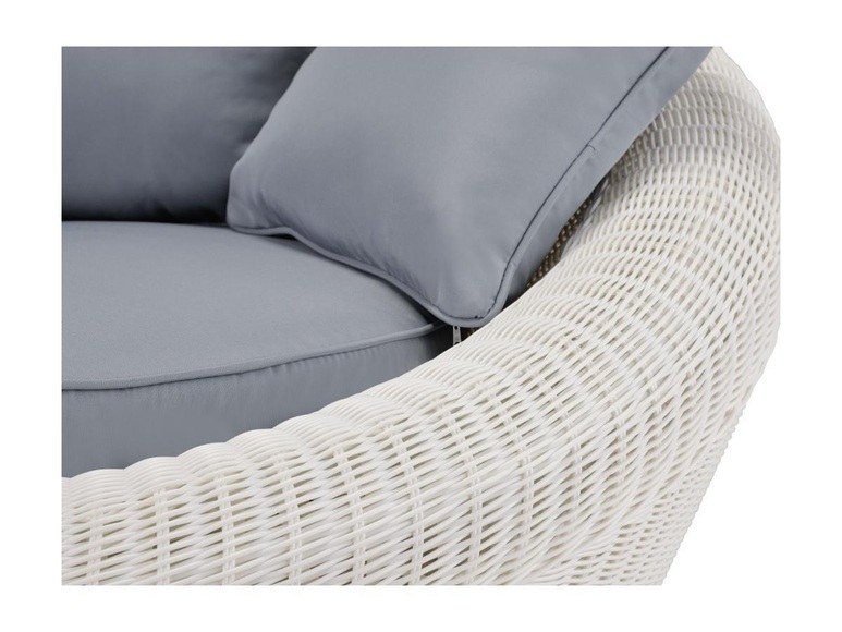 Gartensofa 3Sitzer Polyrattan Elfenbein WHITEHEAVEN Gartensofa 3Sitzer Polyrattan Elfenbein WHITEHEAVEN