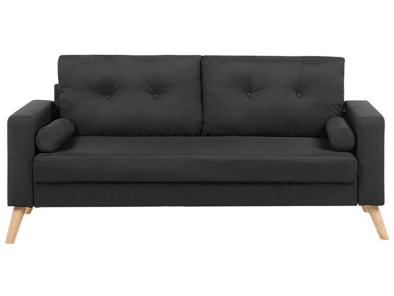 Beliani 2-Sitzer Sofa Polsterbezug schwarz KALMAR