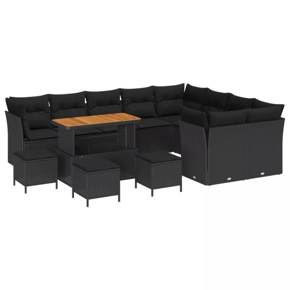 VidaXL - Garten-sofa poly-rattan, One Size, Schwarz