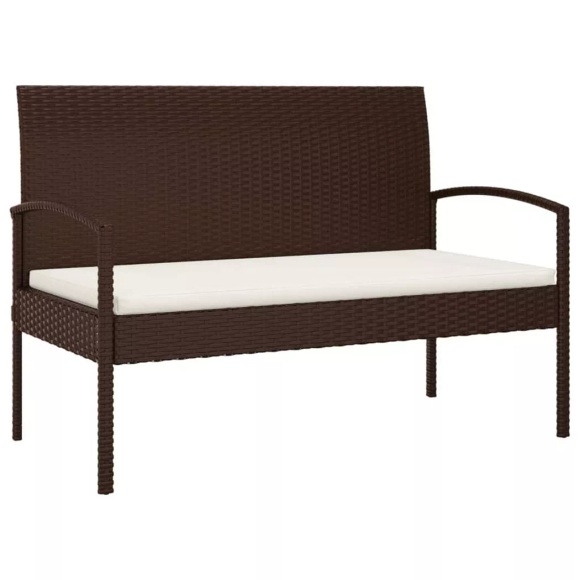 VidaXL - Gartenbank poly-rattan, One Size, Braun