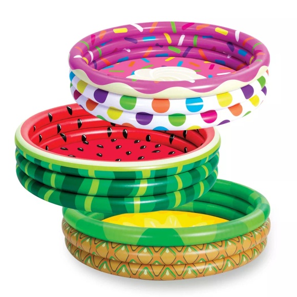 Activity-board - 3er Pack aufblasbares Planschbecken, Wassermelone & Ananas Cupcake Schwimmbecken für Kinder Planschbecken Kinder, Wasserbecken Babyschwimmbecken One Size, Multicolor