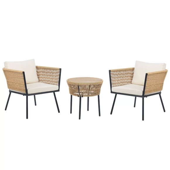 Bistro Set aus PE Rattan Boho GARGANO Bistro Set aus PE Rattan Boho GARGANO