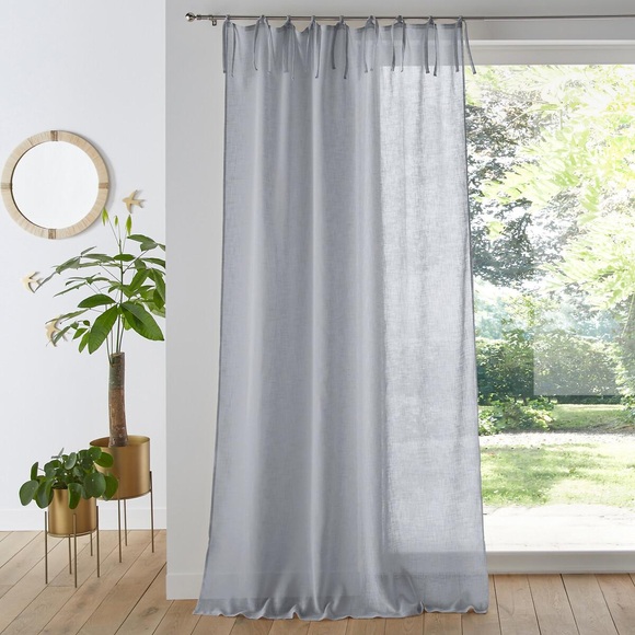 Vorhang Nyong Mit Bändern Unisex Grau 140x350CM