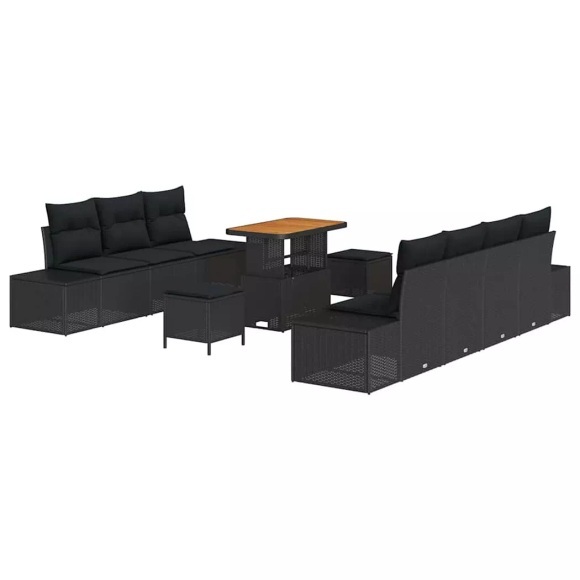 VidaXL - Garten-sofa poly-rattan, One Size, Schwarz