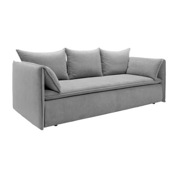 Sofa 3-Sitzer - Mit Schlaffunktion - Cord - Grau - TEODORA Sofa 3-Sitzer - Mit Schlaffunktion - Cord - Grau - TEODORA