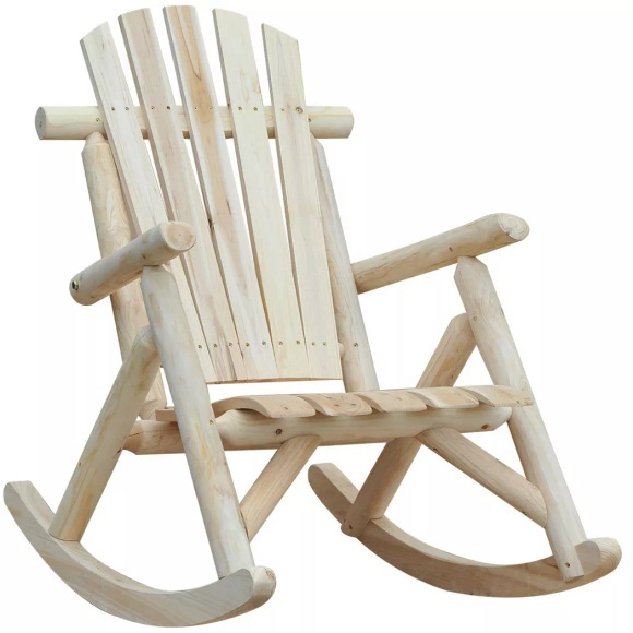 Northio - Schaukelstuhl Schwingsessel Schaukel Gartenstuhl Relaxstuhl Tannenholz Natur