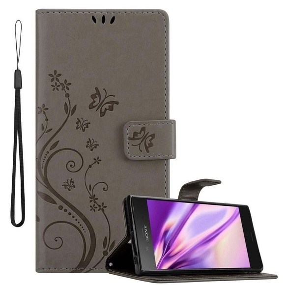 Hülle für Sony Xperia XZ1 Blumen Design Magnetverschluss