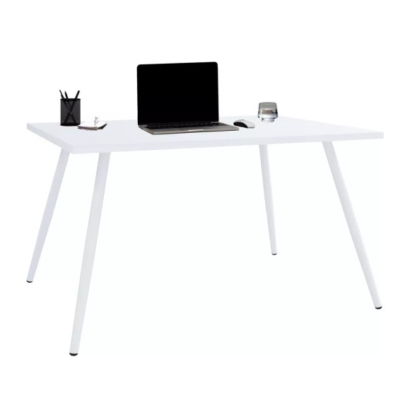 VCM - Schreibtisch Computertisch Bürotisch Skandanivischer Retro Look Salia, One Size, Weiss