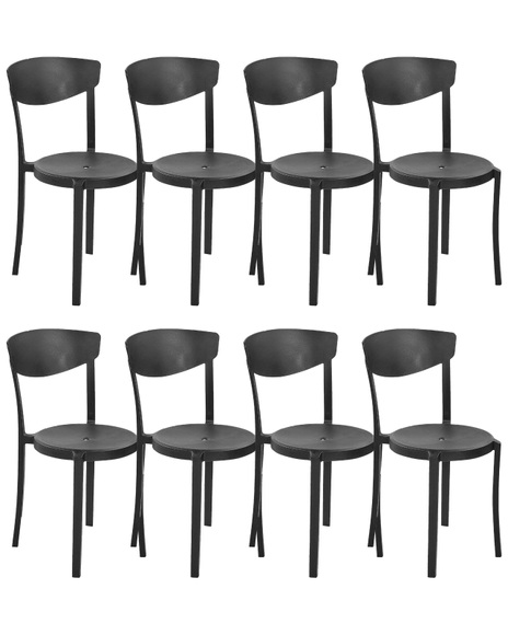 Set mit 8 Stühlen aus Kunststoff Modern VIESTE Set mit 8 Stühlen aus Kunststoff Modern VIESTE
