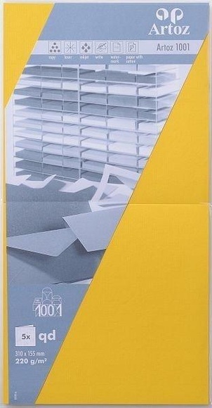 ARTOZ Karten 1001 310x155mm 107452262 220g. sonnengelb 5 Blatt