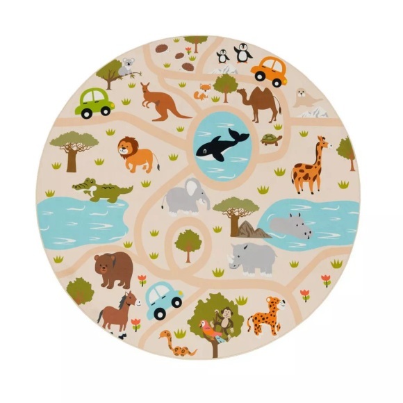 Kinderzimmerteppich Mit Tieren Unisex 200 cm