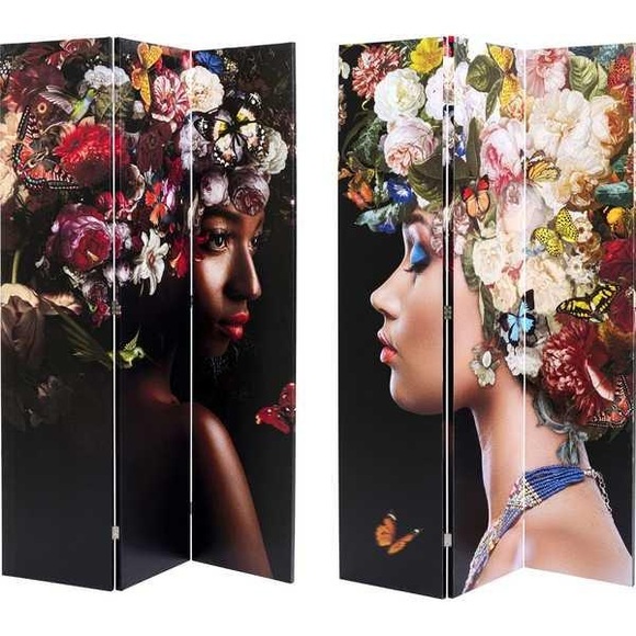 Paravent Flowery Shoulder vs Bunch Flowers 120x180