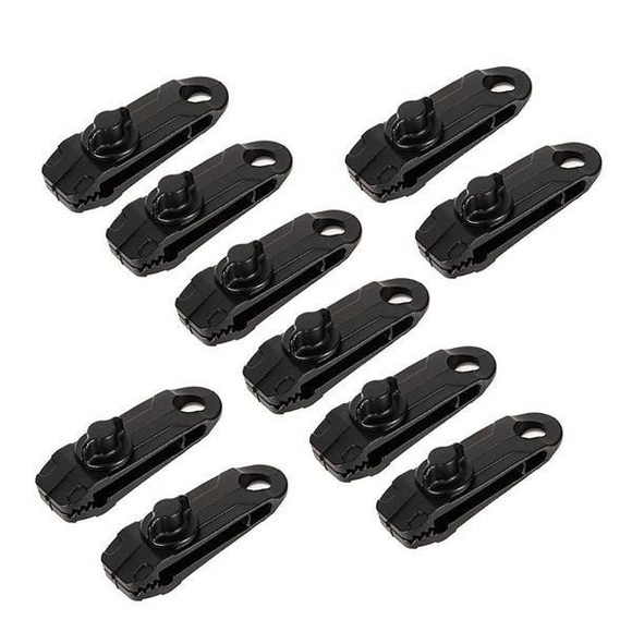 10x Klemmen Für Planen, Markisen Und Zelte - Schwarz Unisex Schwarz ONE SIZE
